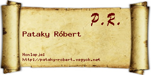 Pataky Róbert névjegykártya
