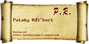 Pataky Róbert névjegykártya